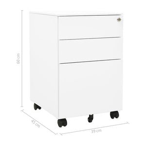 Αρχειοθήκη Φορητή Λευκή 39 x 45 x 60 εκ. Ατσάλινη