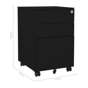 Αρχειοθήκη Φορητή Μαύρη 39 x 45 x 60 εκ. Ατσάλινη