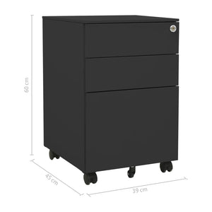 Αρχειοθήκη Φορητή Ανθρακί 39 x 45 x 60 εκ. Ατσάλινη