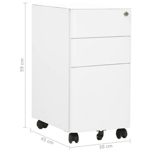 Αρχειοθήκη Φορητή Λευκή 30 x 45 x 59 εκ. Ατσάλινη
