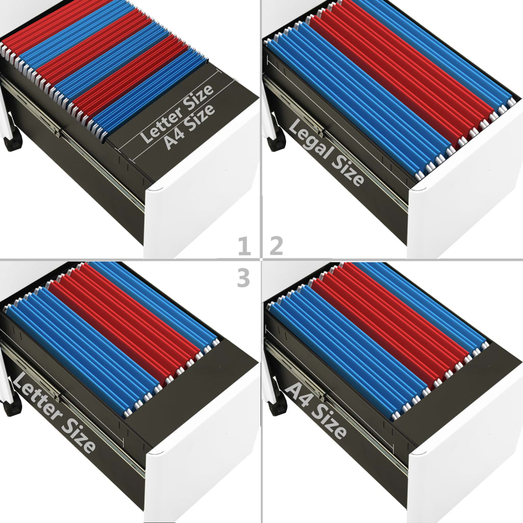 Αρχειοθήκη Φορητή Λευκή 30 x 45 x 59 εκ. Ατσάλινη