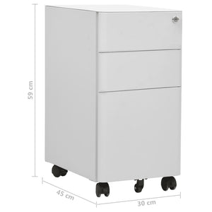 Αρχειοθήκη Φορητή Ανοιχτή Γκρι 30 x 45 x 59 εκ. Ατσάλινη