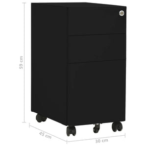 Αρχειοθήκη Φορητή Μαύρη 30 x 45 x 59 εκ. Ατσάλινη