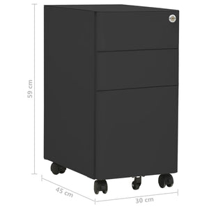 Αρχειοθήκη Φορητή Ανθρακί 30 x 45 x 59 εκ. Ατσάλινη - Pakobazaar