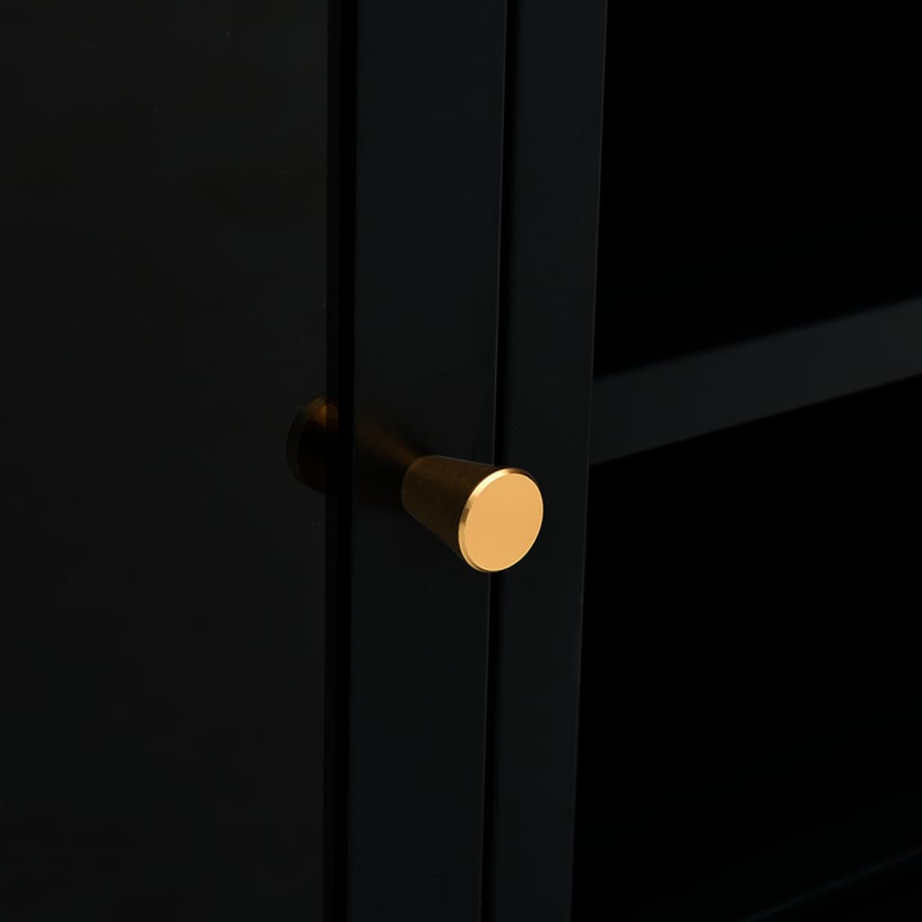 Έπιπλο Τηλεόρασης Μαύρο 90 x 30 x 44 εκ. από Ατσάλι και Γυαλί