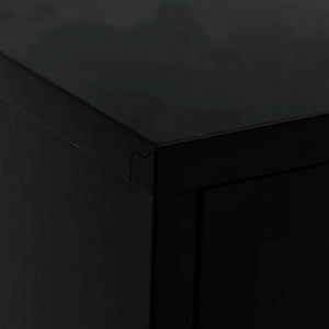 Έπιπλο Τηλεόρασης Μαύρο 90 x 30 x 44 εκ. από Ατσάλι και Γυαλί - Pakobazaar