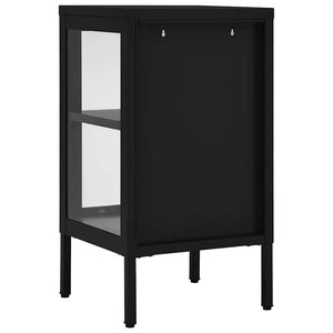 Μπουφές Μαύρος 38 x 35 x 70 εκ. Ατσάλι και Γυαλί