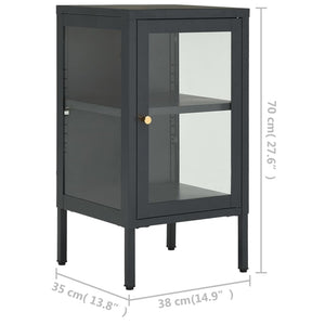 Μπουφές Ανθρακί 38 x 35 x 70 εκ. από Ατσάλι και Γυαλί - Pakobazaar