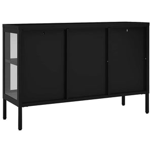 Μπουφές Μαύρος 105 x 35 x 70 εκ. από Ατσάλι και Γυαλί
