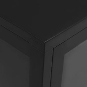 Μπουφές Μαύρος 105 x 35 x 70 εκ. από Ατσάλι και Γυαλί