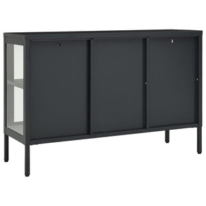 Μπουφές Ανθρακί 105 x 35 x 70 εκ. από Ατσάλι και Γυαλί