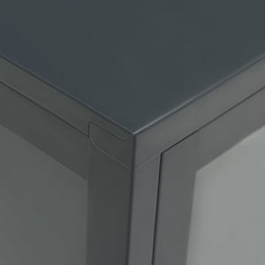 Μπουφές Ανθρακί 105 x 35 x 70 εκ. από Ατσάλι και Γυαλί