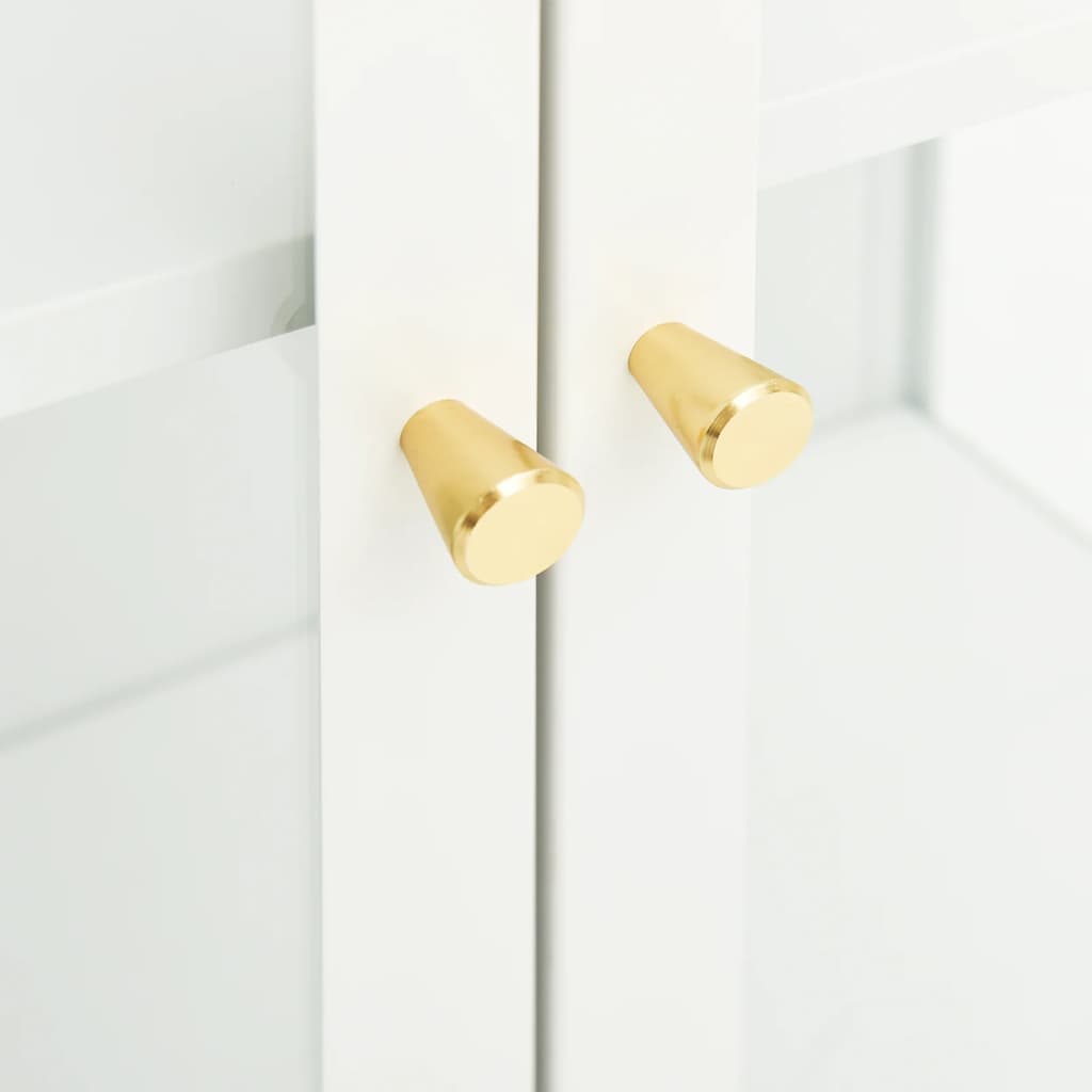 Μπουφές Λευκός 75 x 35 x 105 εκ. από Ατσάλι και Γυαλί