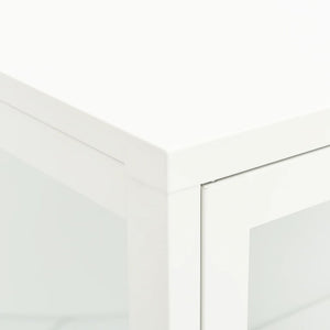 Μπουφές Λευκός 75 x 35 x 105 εκ. από Ατσάλι και Γυαλί