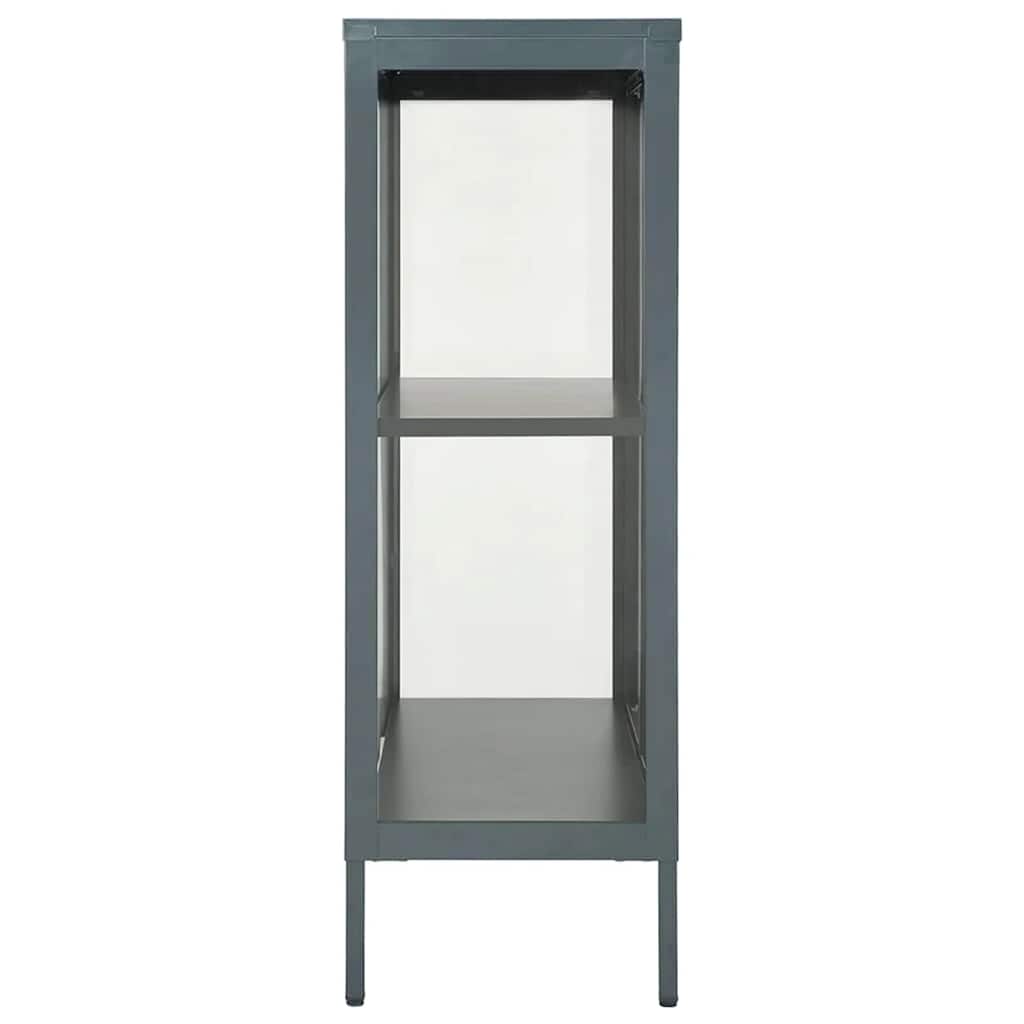 Μπουφές Ανθρακί 75 x 35 x 105 εκ. από Ατσάλι και Γυαλί