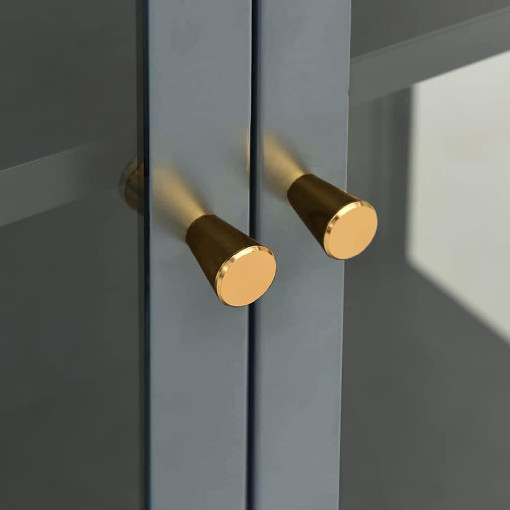 Μπουφές Ανθρακί 75 x 35 x 105 εκ. από Ατσάλι και Γυαλί