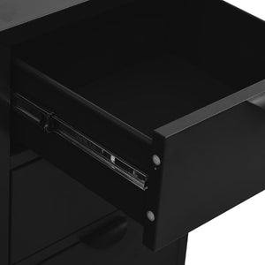 Μπουφές Μαύρος 75 x 35 x 70 εκ. από Ατσάλι και Ψημένο Γυαλί