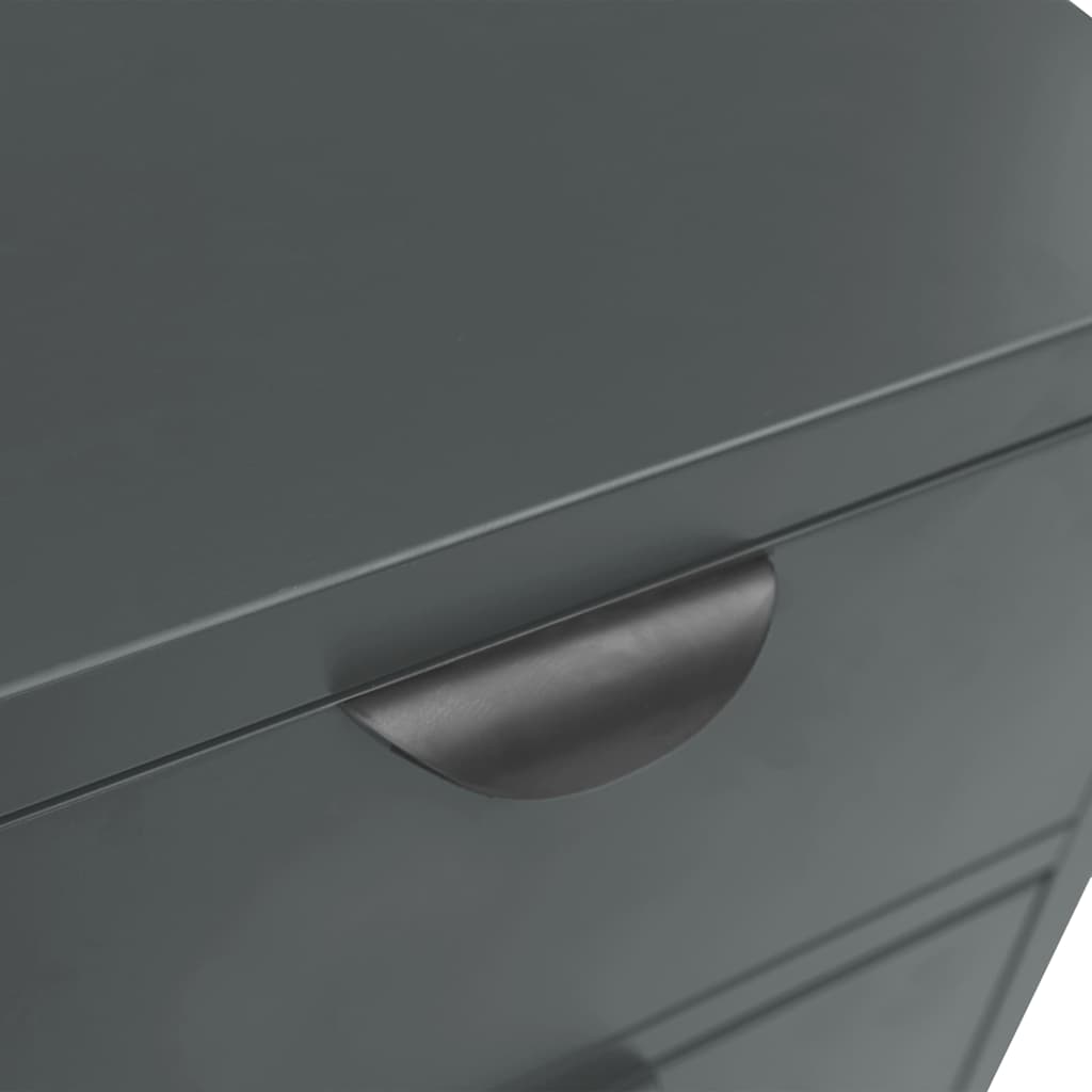 Μπουφές Ανθρακί 75 x 35 x 70 εκ. από Ατσάλι και Ψημένο Γυαλί