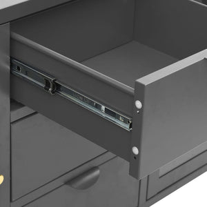 Μπουφές Ανθρακί 105 x 35 x 70 εκ. από Ατσάλι και Ψημένο Γυαλί