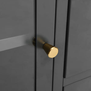 Μπουφές Ανθρακί 105 x 35 x 70 εκ. από Ατσάλι και Ψημένο Γυαλί