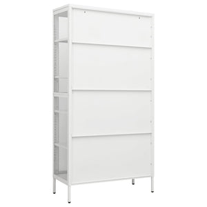 Ντουλάπα Βιτρίνας Λευκή 90 x 40 x 180 εκ. Ατσάλι / Ψημένο Γυαλί
