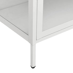 Ντουλάπα Βιτρίνας Λευκή 90 x 40 x 180 εκ. Ατσάλι / Ψημένο Γυαλί