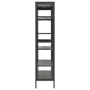 Ντουλάπα Βιτρίνας Ανθρακί 90x40x180 εκ. Ατσάλι / Ψημένο Γυαλί