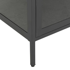 Ντουλάπα Βιτρίνας Ανθρακί 90x40x180 εκ. Ατσάλι / Ψημένο Γυαλί