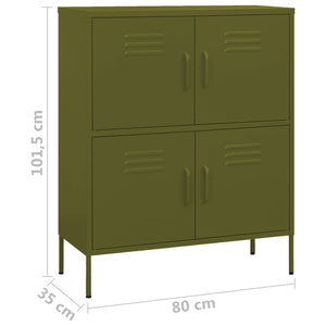 Ντουλάπι Αποθήκευσης Πράσινο Λαδί 80x35x101,5 εκ. από Ατσάλι