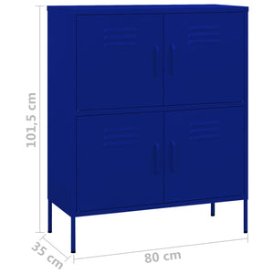 Ντουλάπι Αποθήκευσης Ναυτικό Μπλε 80x35x101,5 εκ. από Ατσάλι - Pakobazaar