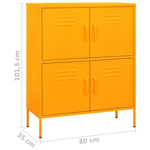 Ντουλάπι Αποθήκευσης Μουσταρδί 80x35x101,5 εκ. από Ατσάλι