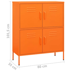 Ντουλάπι Αποθήκευσης Πορτοκαλί 80 x 35 x 101,5 εκ. από Ατσάλι - Pakobazaar