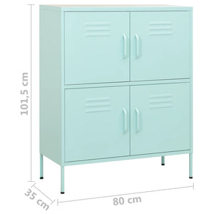 Ντουλάπι Αποθήκευσης Χρώμα Μέντα 80 x 35 x 101,5 εκ. από Ατσάλι