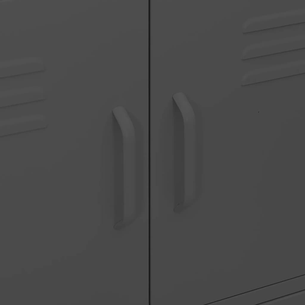 Ντουλάπι Αποθήκευσης Ανθρακί 80 x 35 x 101,5 εκ. από Ατσάλι