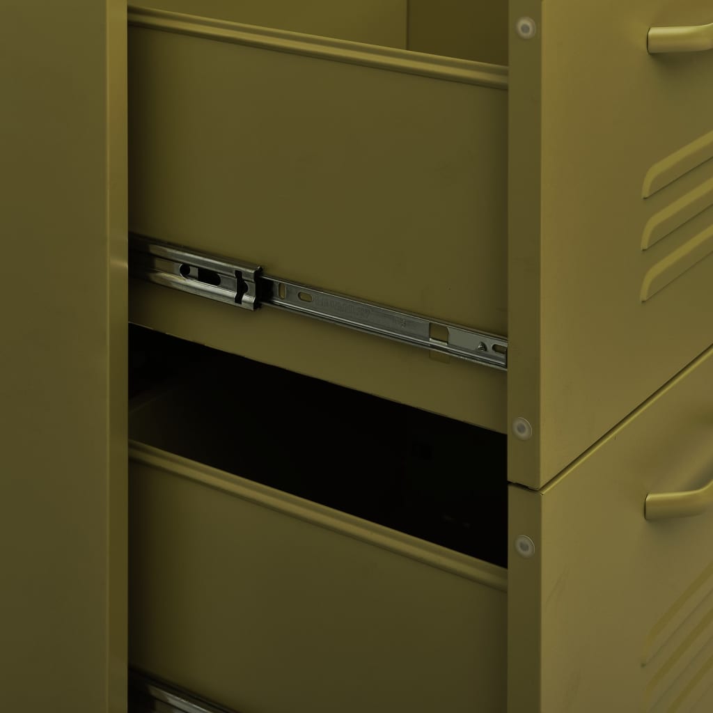 Συρταριέρα Πράσινο Λαδί 80 x 35 x 101,5 εκ. από Ατσάλι