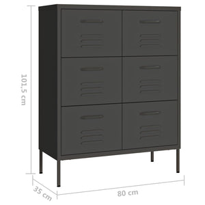 Συρταριέρα Ανθρακί 80 x 35 x 101,5 εκ. από Ατσάλι