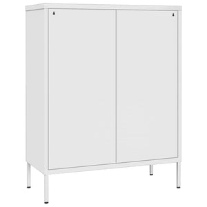 Συρταριέρα Λευκή 80 x 35 x 101,5 εκ. από Ατσάλι