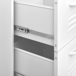 Συρταριέρα Λευκή 80 x 35 x 101,5 εκ. από Ατσάλι