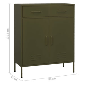 Ντουλάπι Αποθήκευσης Πράσινο Λαδί 80x35x101,5 εκ. από Ατσάλι