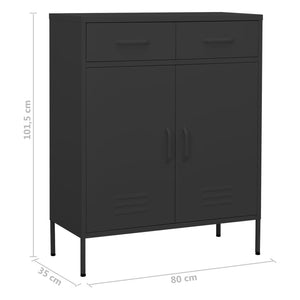 Ντουλάπι Αποθήκευσης Ανθρακί 80 x 35 x 101,5 εκ. από Ατσάλι