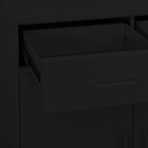 Ντουλάπι Αποθήκευσης Μαύρο 80 x 35 x 101,5 εκ. από Ατσάλι