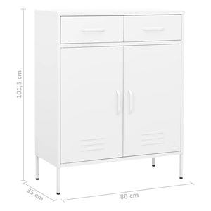 Ντουλάπι Αποθήκευσης Λευκό 80 x 35 x 101,5 εκ. από Ατσάλι