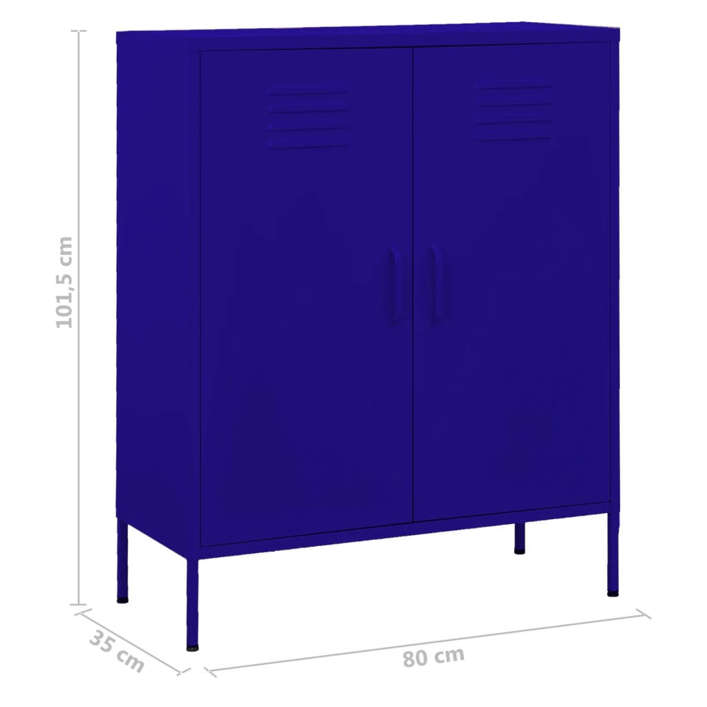 Ντουλάπι Αποθήκευσης Ναυτικό Μπλε 80 x 35 x 101,5 εκ. Ατσάλινο