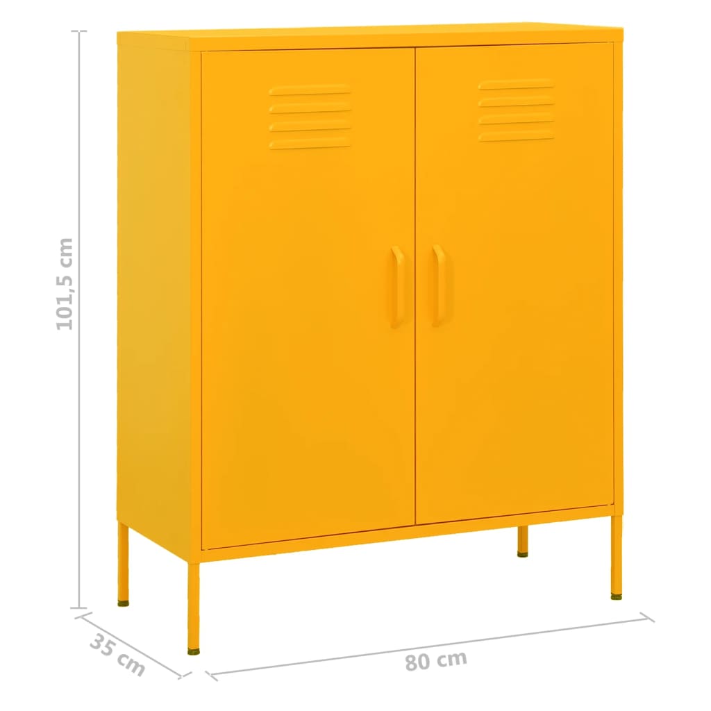 Ντουλάπι Αποθήκευσης Μουσταρδί 80 x 35 x 101,5 εκ. Ατσάλινο