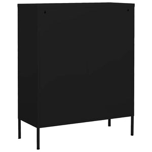 Ντουλάπι Αποθήκευσης Μαύρο 80 x 35 x 101,5 εκ. Ατσάλινο
