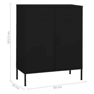 Ντουλάπι Αποθήκευσης Μαύρο 80 x 35 x 101,5 εκ. Ατσάλινο