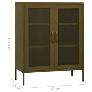 Ντουλάπι Αποθήκευσης Πράσινο Λαδί 80 x 35 x 101,5 εκ. Ατσάλινο