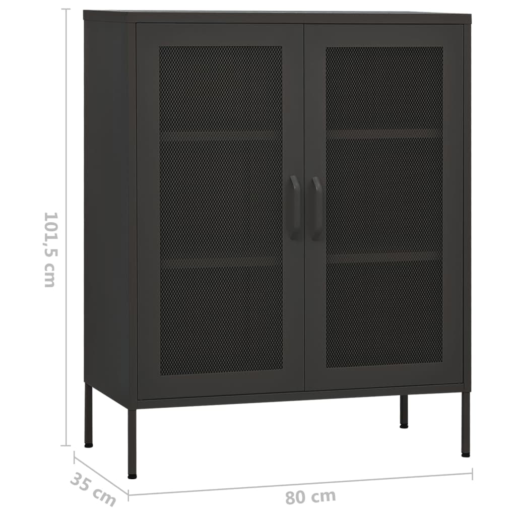 Ντουλάπι Αποθήκευσης Ανθρακί 80 x 35 x 101,5 εκ. Ατσάλινο