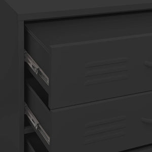 Συρταριέρα Μαύρη 80 x 35 x 101,5 εκ. από Ατσάλι