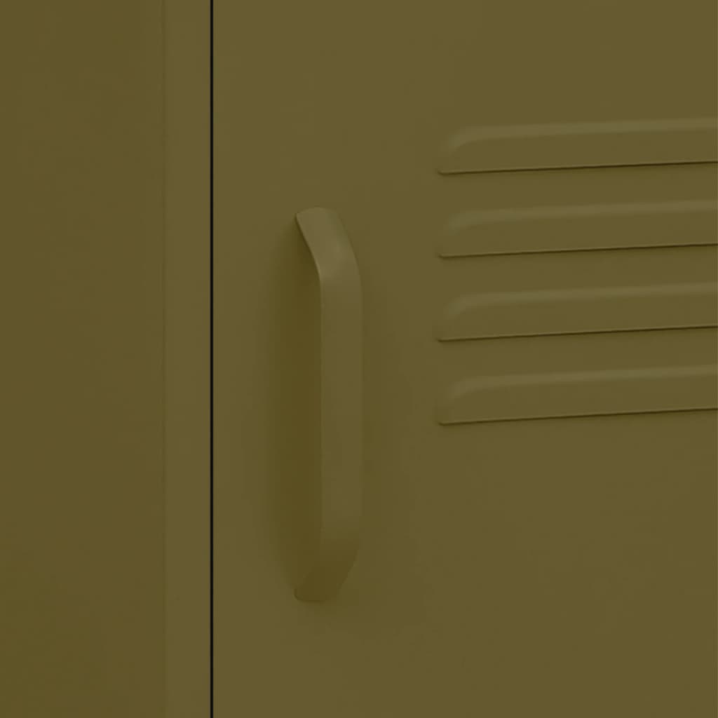 Κομοδίνο Πράσινο Λαδί 35 x 35 x 51 εκ. από Ατσάλι